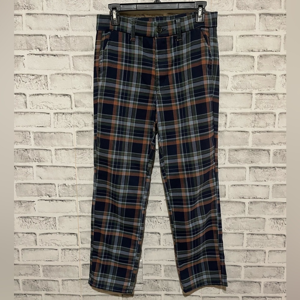 Women’s American Eagle ankle length plaid print straight leg stretch pants 4